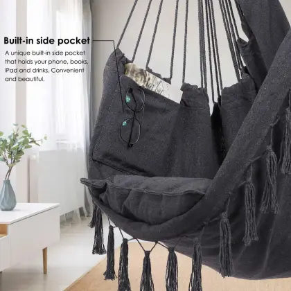 Outdoor Canvas Hammocks Hanging Portable Folding Hammock Chair With Pillow
