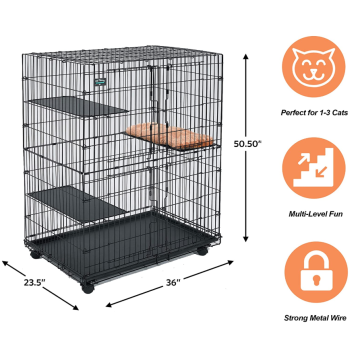 고양이는 3 개의 퍼치는 선반을 가진 Playpen