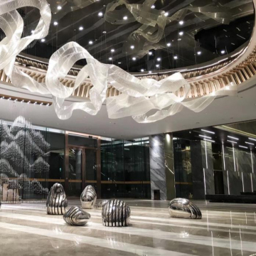 Contemporary Custom Luxury LED Chandelier for Large Hotel Halls