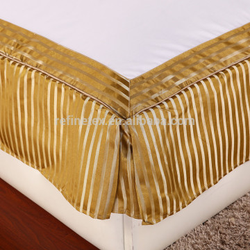 Stripe satin bed skirt, jacquard bed skirting,satin bed skirt