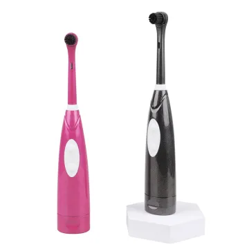 Waterproof IPX4: Latest Charcoal Whitening Metallic Adult Battery-Powered Electric Toothbrush