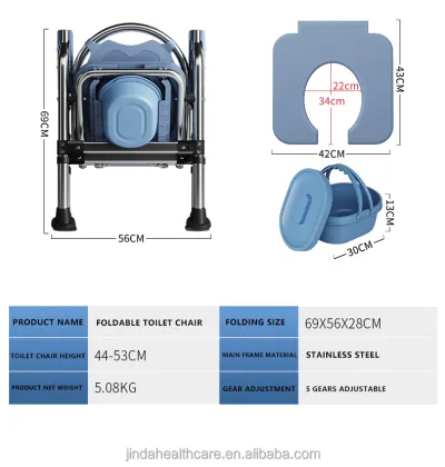 Purple Color Rehabilitation Therapy Toilet Chair