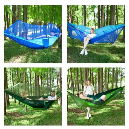 Anti-Mosquito Double Nylon Hammock with Mosquito Net for Outdoor Camping