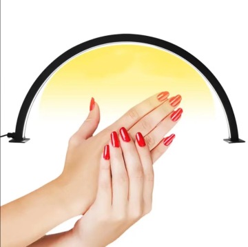 Half Moon Nail Lamp for Home and Salon Use with Eye Protection LED Cold Light