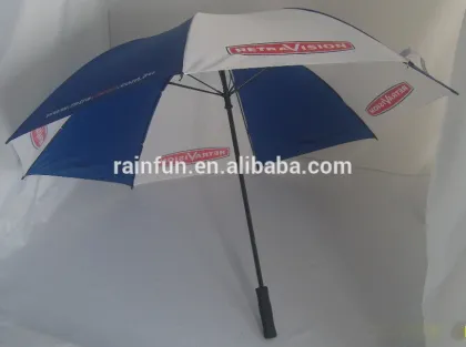 Windproof golf umbrella promotion umbrella blue and white umbrella