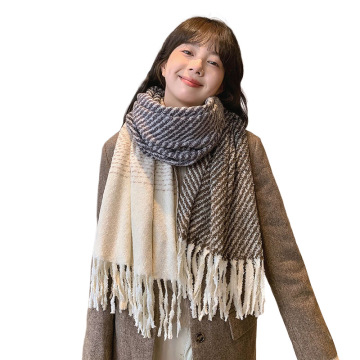 Colourful Fringed Shawl Scarf: Cotton and Linen Silk Blend