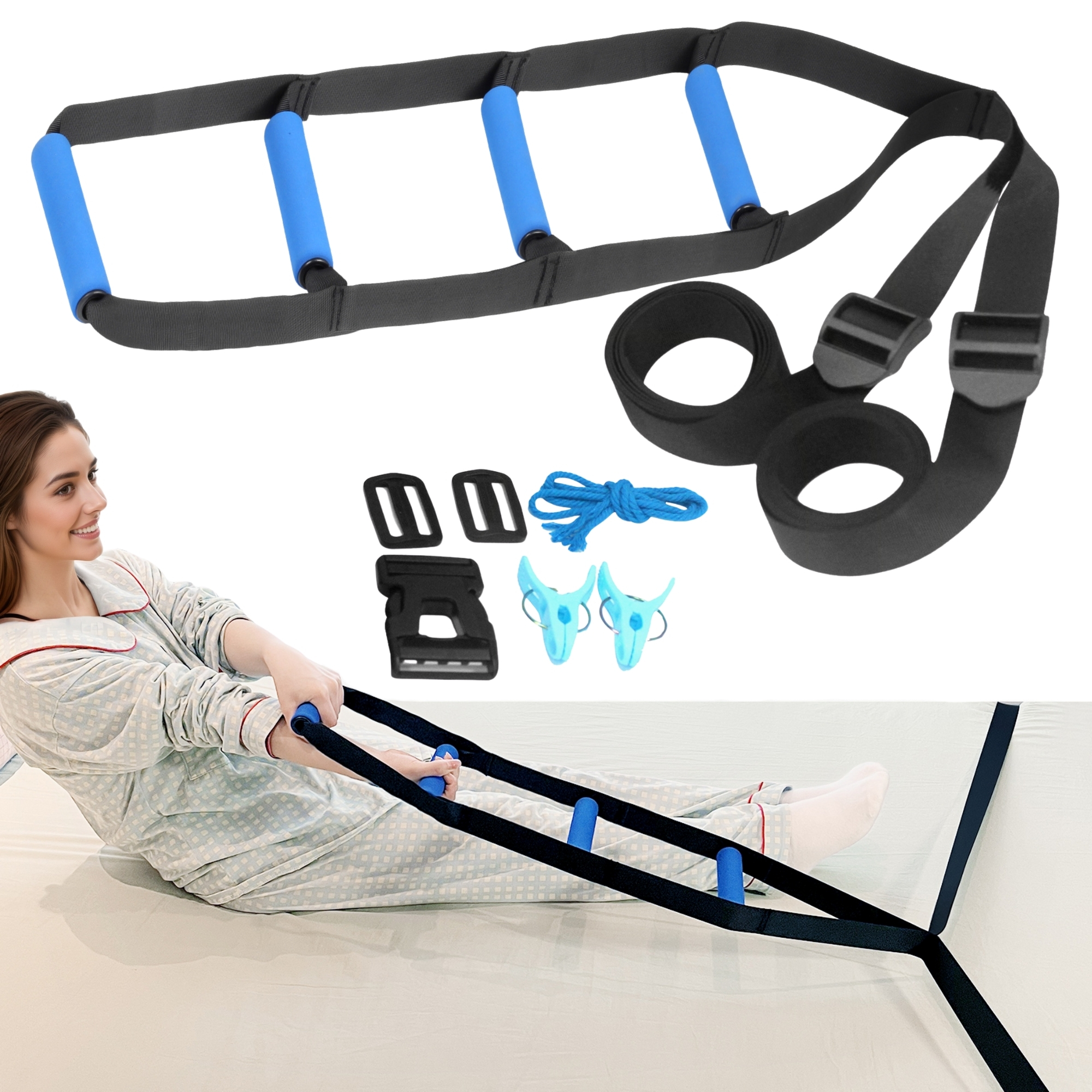 Elderly Bed Pull Up Assist Device with Handles