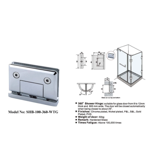 Hinges de porte à 360 degrés vers l'intérieur et vers l'extérieur