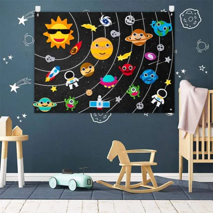 Space Themed Felt Board Stories Set for Toddlers: Planets and Flannel Felt Stories