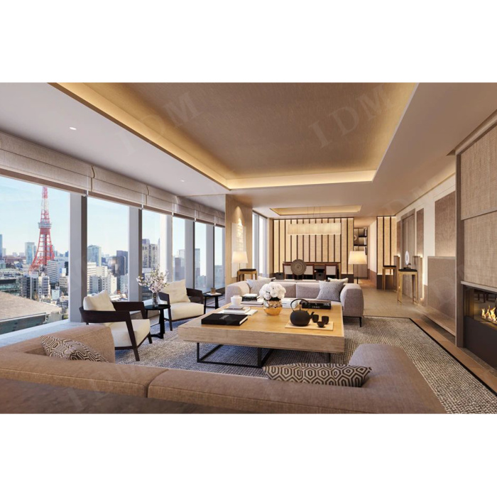 Móveis de quarto de hotel moderno de tamanho de estrela personalizada