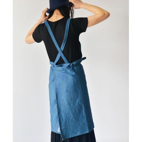 Nordic custom LOGO denim sleeveless neck apron