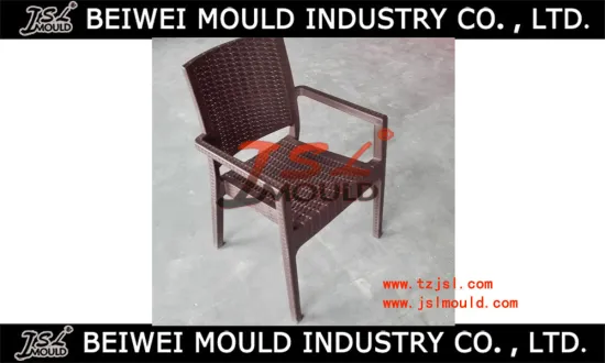 Customized plastic rattan chair mould with armrest