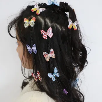 Wholesale Butterfly Hair Braid Dreadlock Beads Colorful Adjustable Hair Cuffs Clips  Hair Styling Jewelry