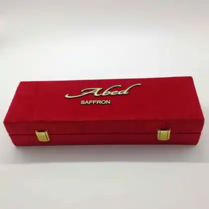 Red Velvet MDF Gift Packing Box For Saffron
