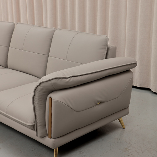 Set Sofa Kulit Minimalis Moden untuk Penerimaan Pejabat