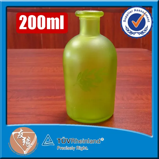 20cl Fragrance Round Corke Green Glass Bottles Frosted