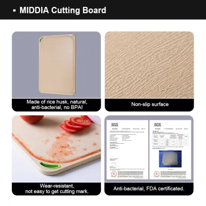 BPA-Free Dual-Sided Rice Husk Composite Cutting Board