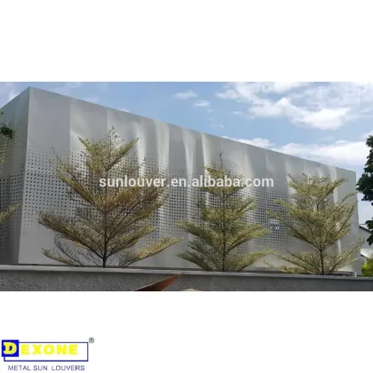 Architectural exterior curve perforated curtain wall