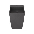 Concrete Square Column Wash Hand Basin in Hotel and Bathroom Settings