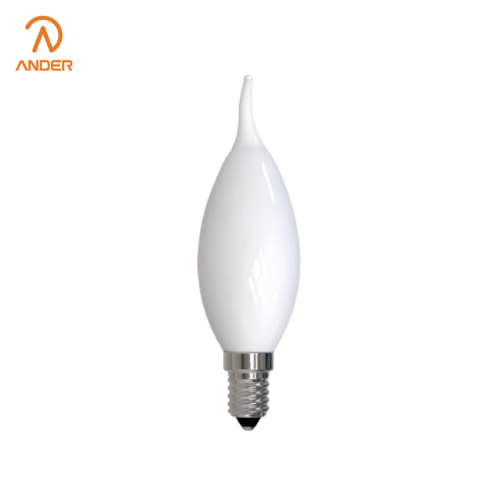 Lampe à filament chandelier de couleur crème CA35 avec gradation