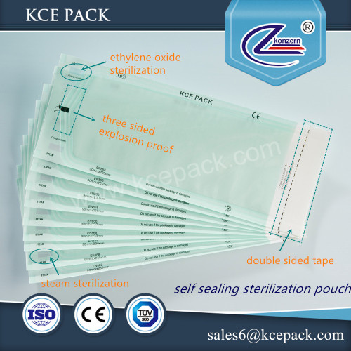 Surgical self sealing sterilization packing pouches