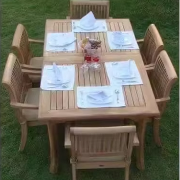 Free Sample Waterproof Teak Wood Outdoor Dining Table