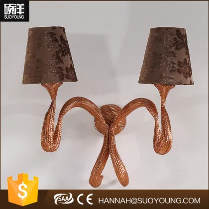 Hotel popular antique fabric led indoor wall lamp designs wholsale