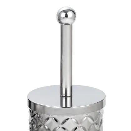 Stainless Steel Pedal Trash Bin with Toilet Brush Set - Bathroom Waste Bin