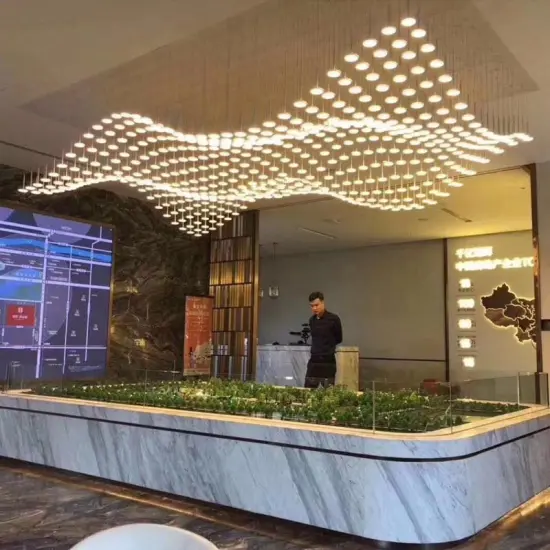 INSHINE Square Dot Crystal Bright Pendant Light