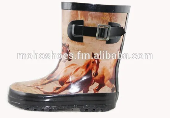 horse picture kids rain boot2014