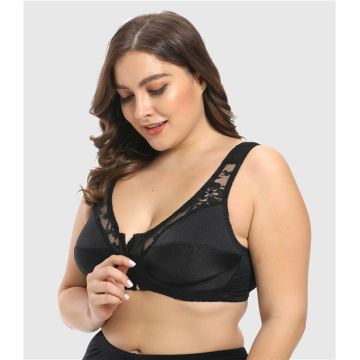 Vorrätiger Plus-Size-Spitzen-BH mit Reißverschluss vorne