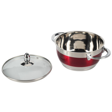 Red Casserole Cookware with Transparent Glass Lid