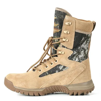 Custom Logo Coyote Leather Training Boots for Dropshipping