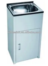 Hand washing sinks stainless laundry tub with cabinet