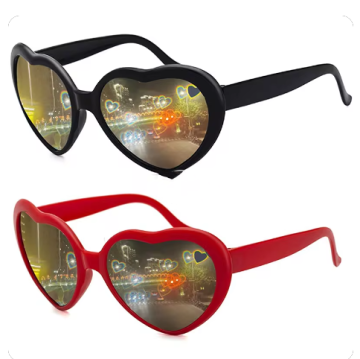 Heart Shaped Night Diffraction Glasses for Women