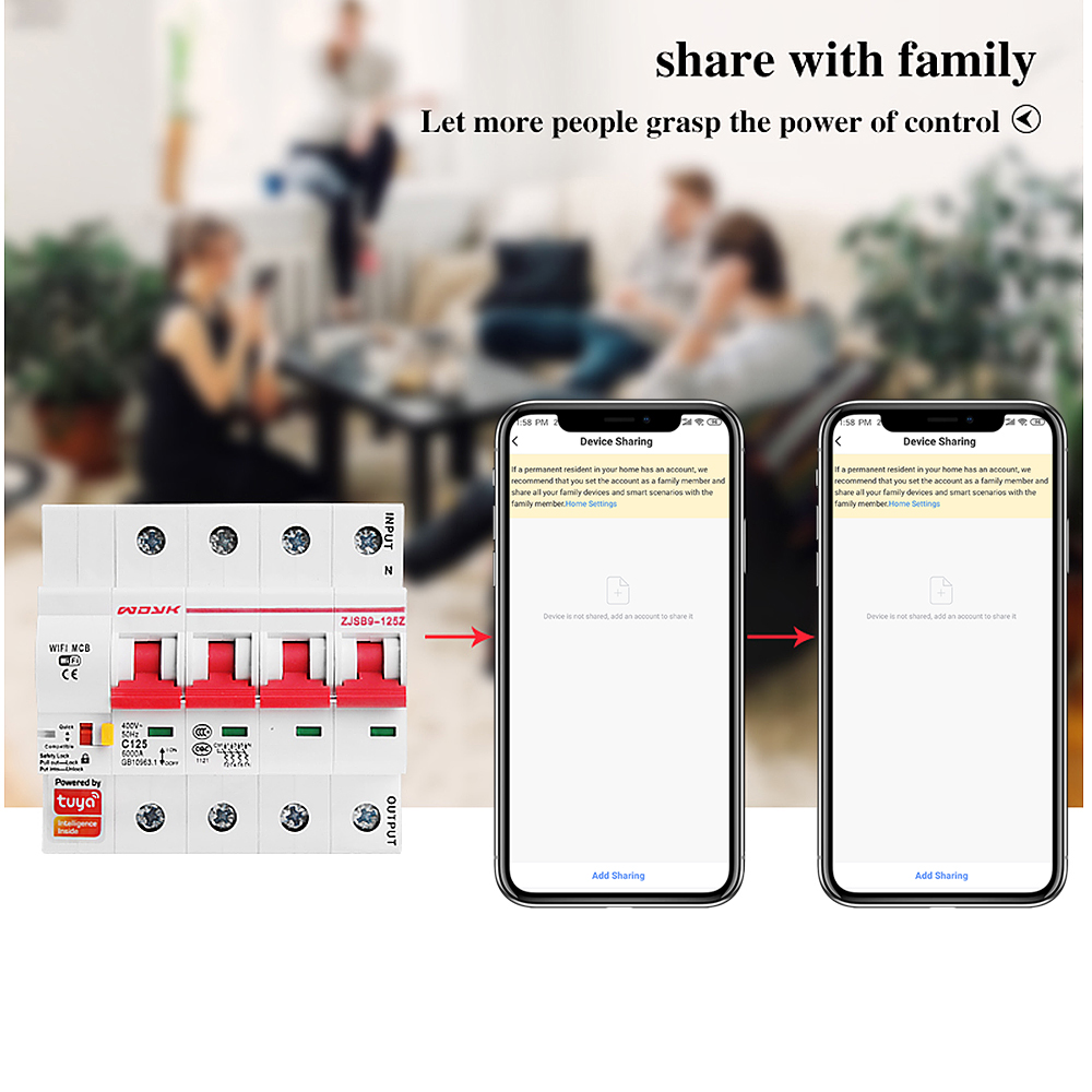 4P WiFi Smart Circuit Breaker overload short circuit protection with Amzon Alexa google home for Smart Home Smart life,tuya app