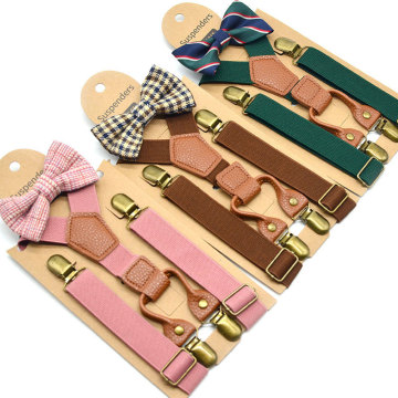 Pantalons élastiques réglables avec nœud papillon pour les enfants - garçons et filles