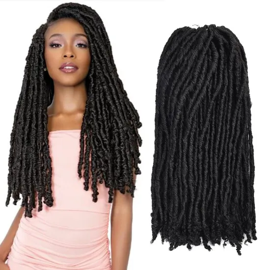 Low Price 18 inch Black Bohemian Locs Women Faux Dreadlocks Braids Goddess Faux Locs Synthetic Crochet Braiding Hair Extensions