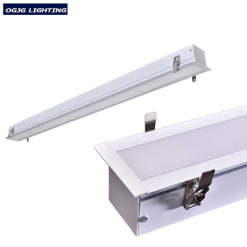 Lampu linear pejabat LED yang dipasang pada 2ft 4ft 8ft dengan penutup PC dan perumahan aluminium