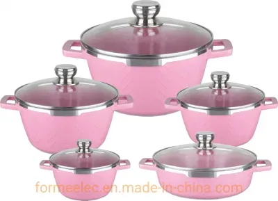 Casserole Granite Set 10PCS Cookware Set Aluminum Casserole Ceramic Coating Stewpot