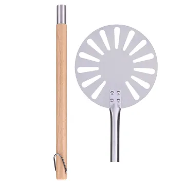 Pizza Shove Aluminum Pizza Turning  Peel Pizza Paddle With Wooden Handle