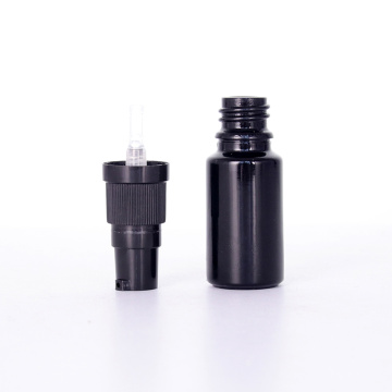 Black Glass Pump Bottle With Clear Overcap