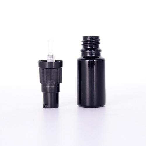 Glass Bottle With Ribbed Black Pump Black Glass Pump Bottle With Clear Overcap Manufactory