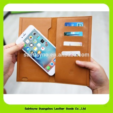 Full grain leather luxury flip case cell phone cover 16132