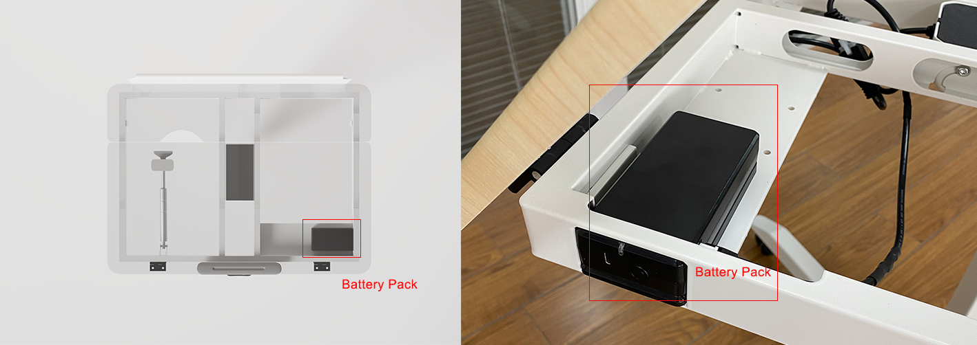 Electric Moblie Standing Desk with Battery Pack