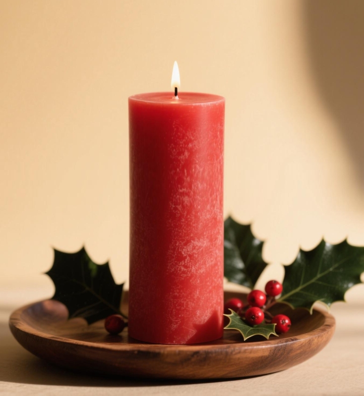 Classic Christmas candle red bar candle