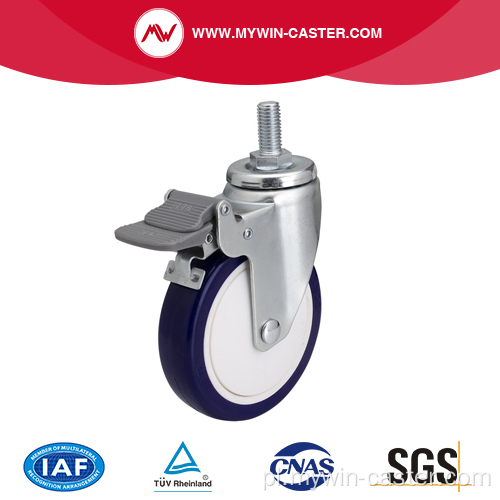 Cynk 4 cale 80 kg Gwintowany hamulec TPU Caster