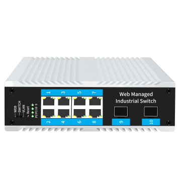 10-Port Gigabit IP40 Protected L2 Managed Industrial PoE Switch with SFP