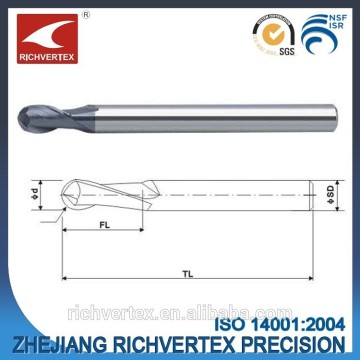 High Quality Solid Carbide 2-4Flute Ball Nose End Mills