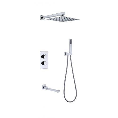 Concealed Shower Mixer Set Thermostatic Shower systems with rain shower and handheld Manufactory
